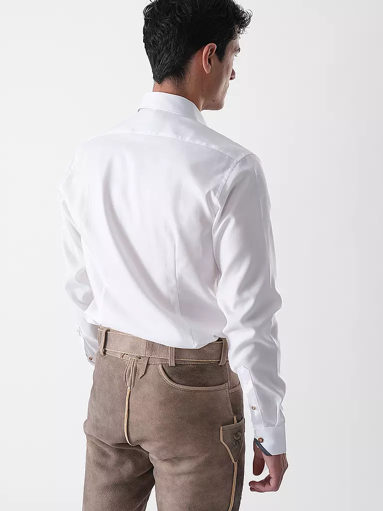 GWEIH & SILK | Trachtenhemd Tailored Fit  | weiss
