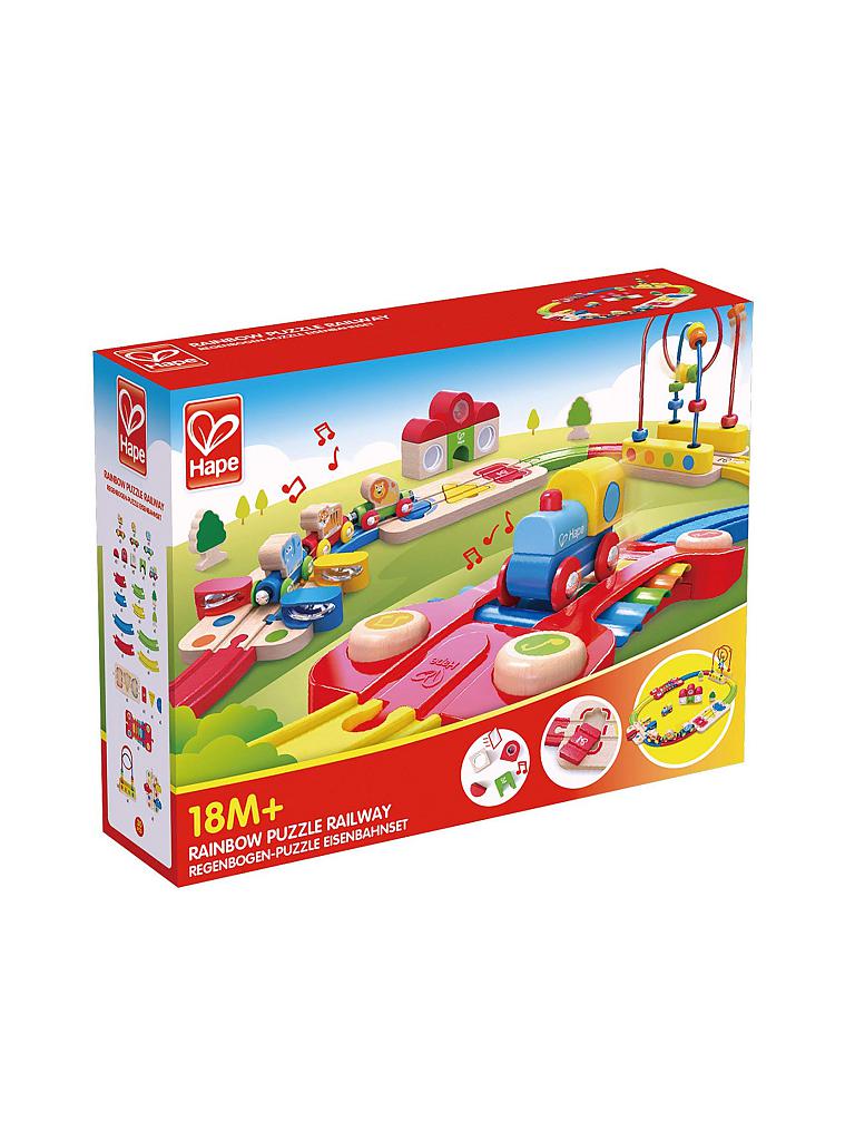 HAPE | Regenbogen-Puzzle Eisenbahnset | keine Farbe