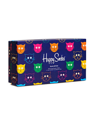 HAPPY SOCKS | Damen Geschenkset Socken MIXED CAT 3er Pkg 36-40 navy