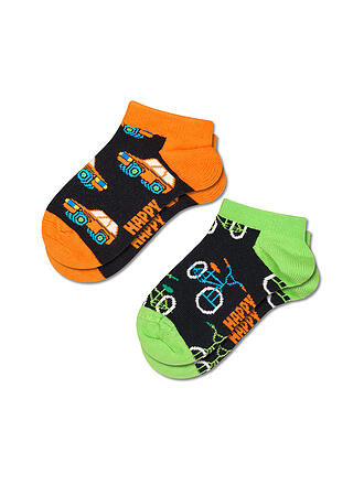 HAPPY SOCKS | Kinder Sneaker Socken 2er Pkg. TRANSPORT black