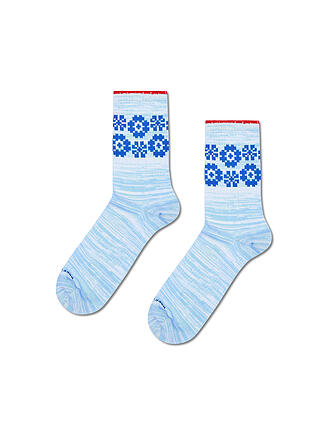 HAPPY SOCKS | Damen Socken FLOWER BORDER 36-40 light blue