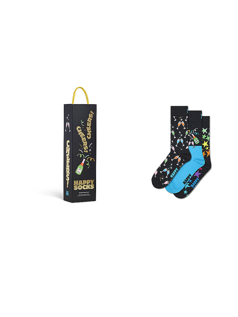 HAPPY SOCKS Damen Geschenkbox Socken 3er Pkg. CELEBRATIONS 36-40 black schwarz