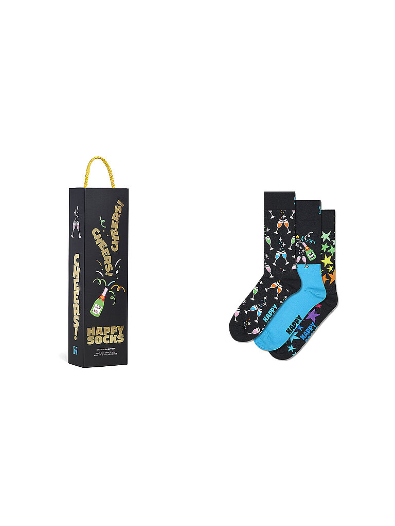 HAPPY SOCKS Herren Geschenkbox Socken CELEBRATIONS SOCKS 3er Pkg 41-46 black schwarz