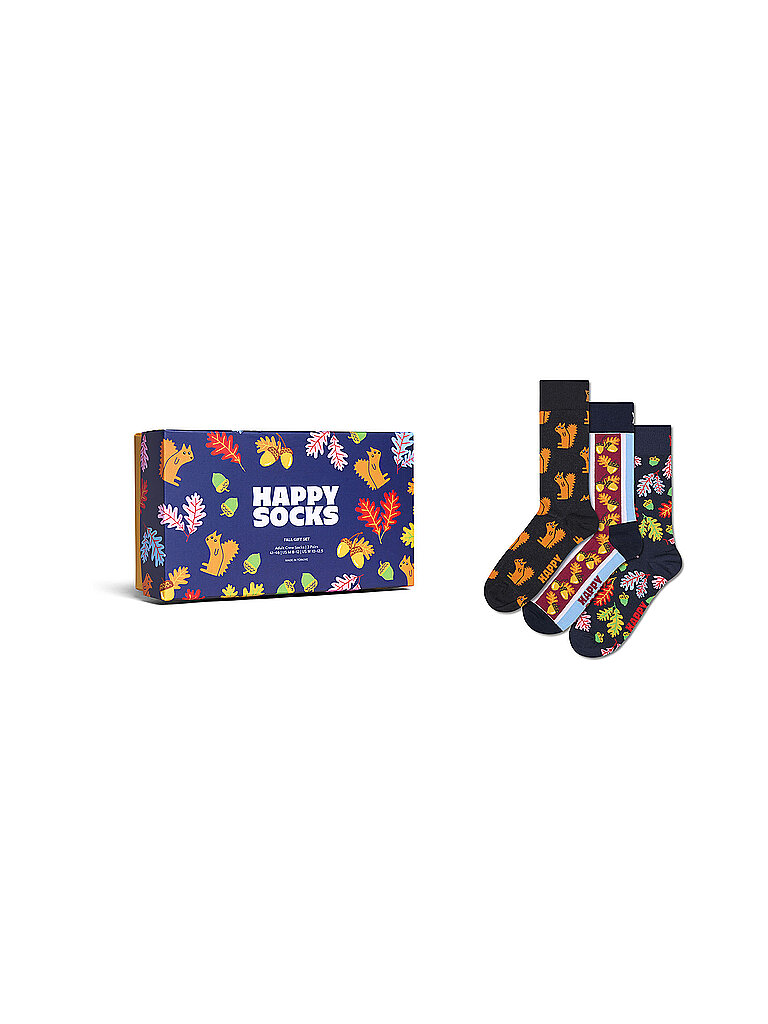 HAPPY SOCKS Damen Socken Set FALL SOCKS 3er Pkg. 36-40 black schwarz