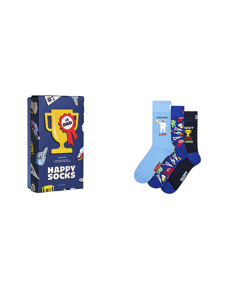HAPPY SOCKS Herren Socken DAD SOCKS 3er Pkg light blue blau