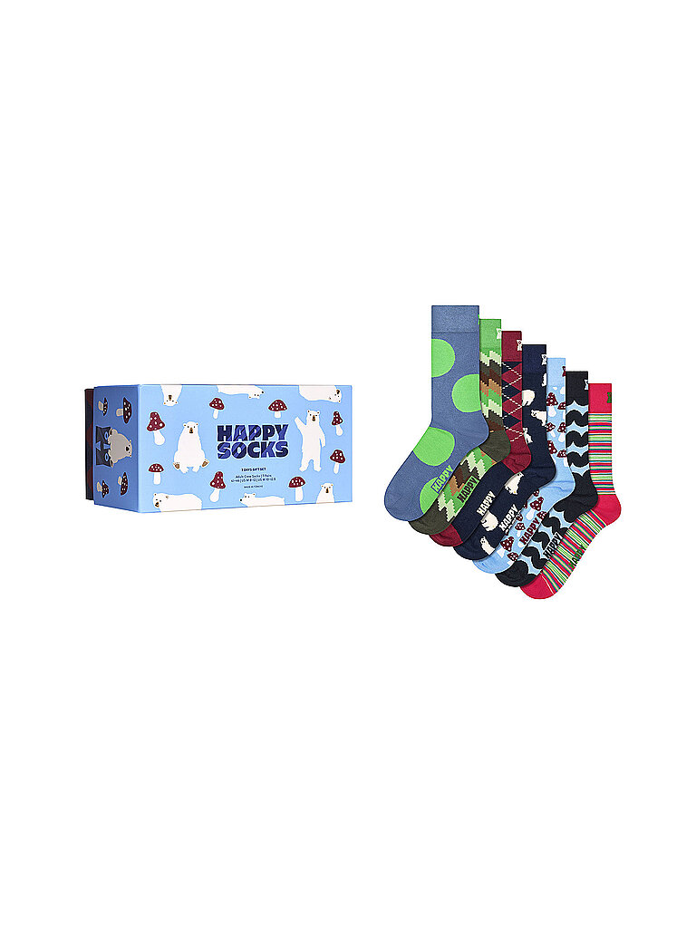 HAPPY SOCKS Herren Socken Set SEVEN DAYS 7er Pkg. 41-46 green grün