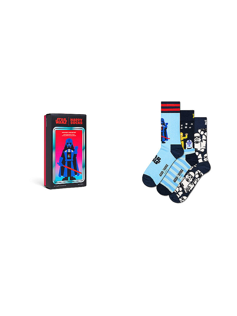 HAPPY SOCKS Herren Socken Geschenkset 3er Pkg. 41-46 light blue hellblau