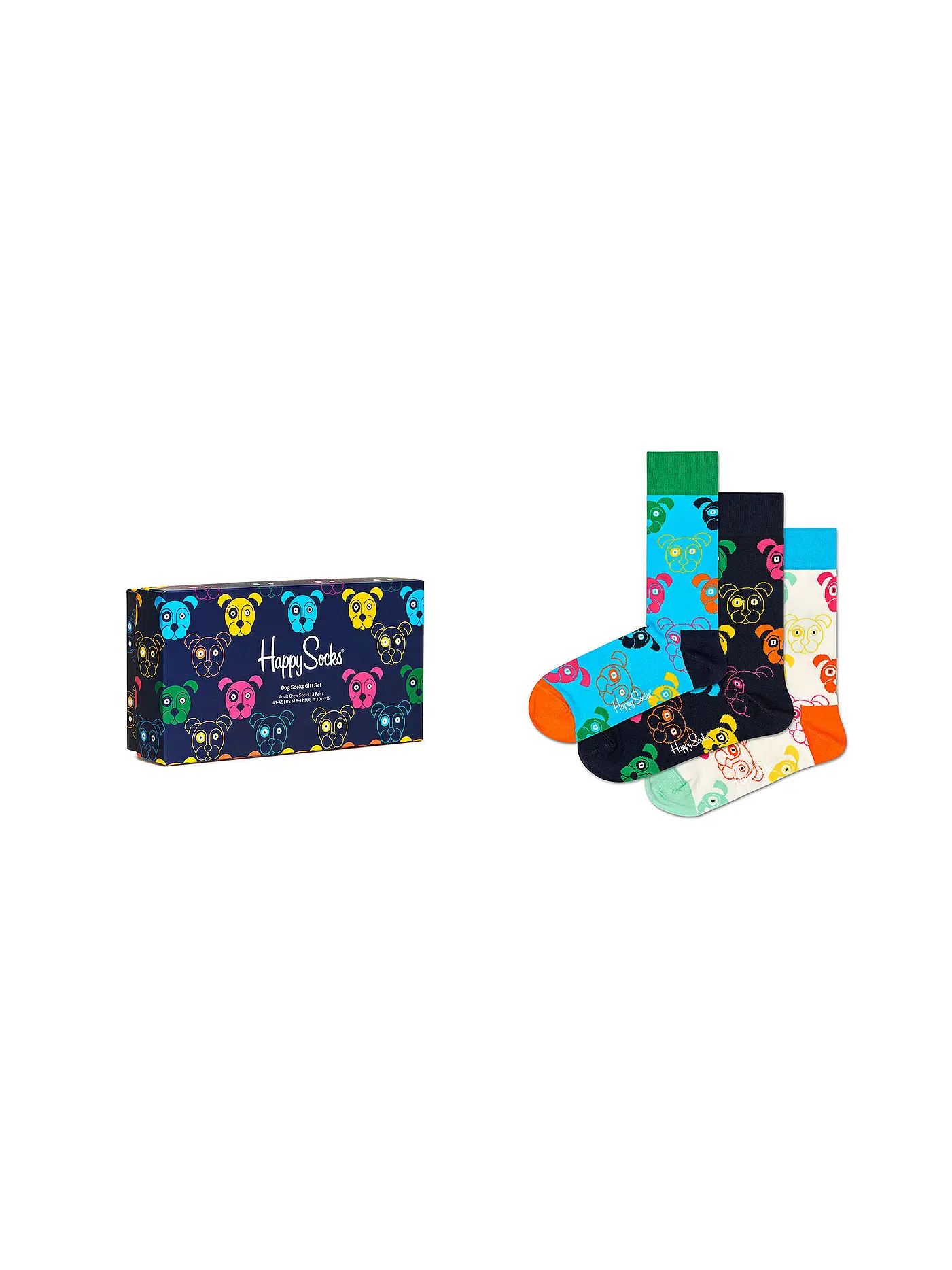 HAPPY SOCKS | Damen Geschenkbox Socken MIXED DOGS 3er Pkg 36-40 navy | dunkelblau