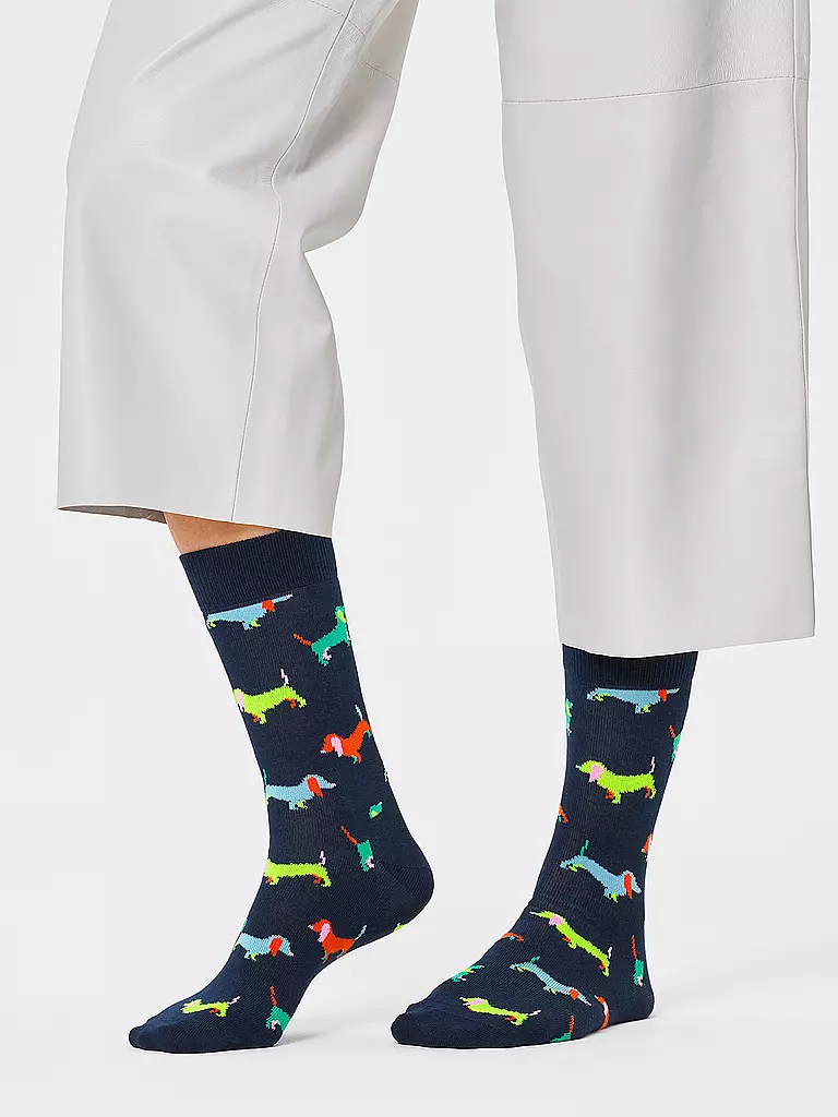 HAPPY SOCKS | Damen Socken 36-40 PUPPY LOVE navy | dunkelblau