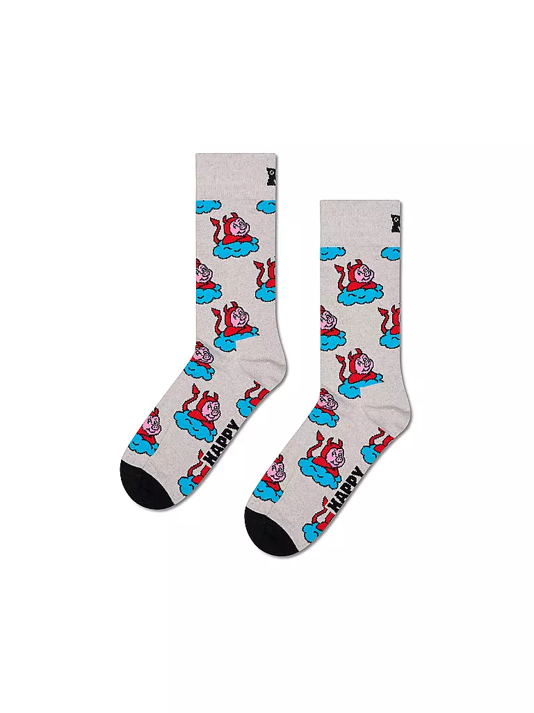 HAPPY SOCKS | Damen Socken BAD PIG 36-40 grey | hellgrau