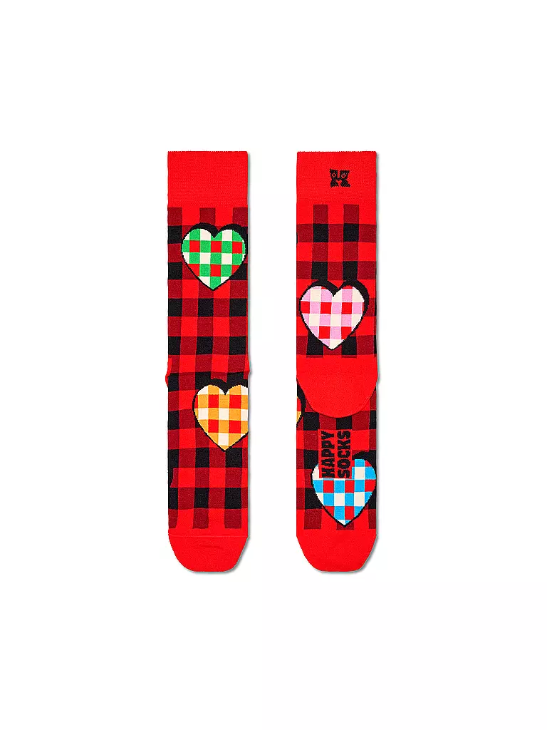 HAPPY SOCKS | Damen Socken CHECKED HEART 36-40 red | rot