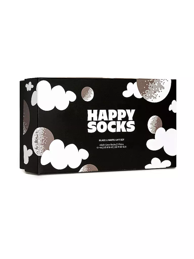 HAPPY SOCKS | Herren Geschenkbox Socken BLACK & WHITE 3er Pkg 41-46 black | schwarz