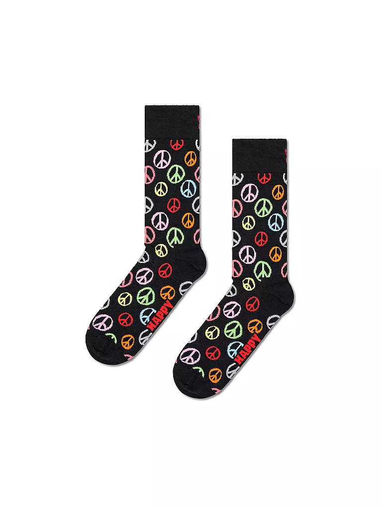 HAPPY SOCKS | Herren Geschenkbox Socken PEACE 2er Pkg 41-46 black | schwarz