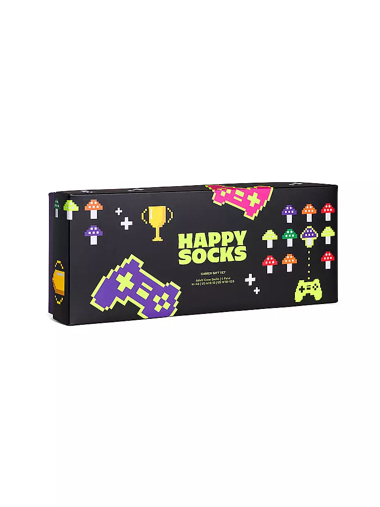 HAPPY SOCKS | Herren Geschenkset 4er Pkg GAMER 41-46 black | schwarz