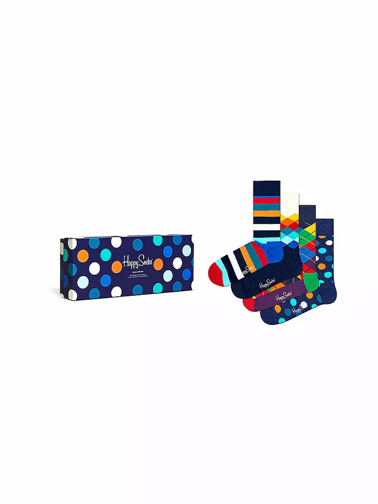 HAPPY SOCKS | Herren Geschenkset Socken BIG DOTS 4er Pkg blue | bunt