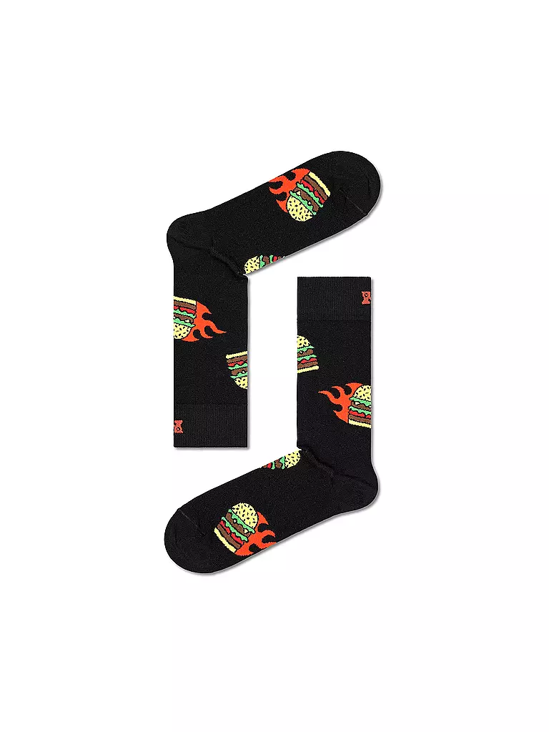 HAPPY SOCKS | Herren Socken 41-46 BLAST OFF BURGER 2-er Pkg black | schwarz