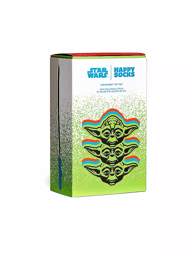 HAPPY SOCKS | Herren Socken 41-46 STAR WARS 3-er Pkg black | schwarz