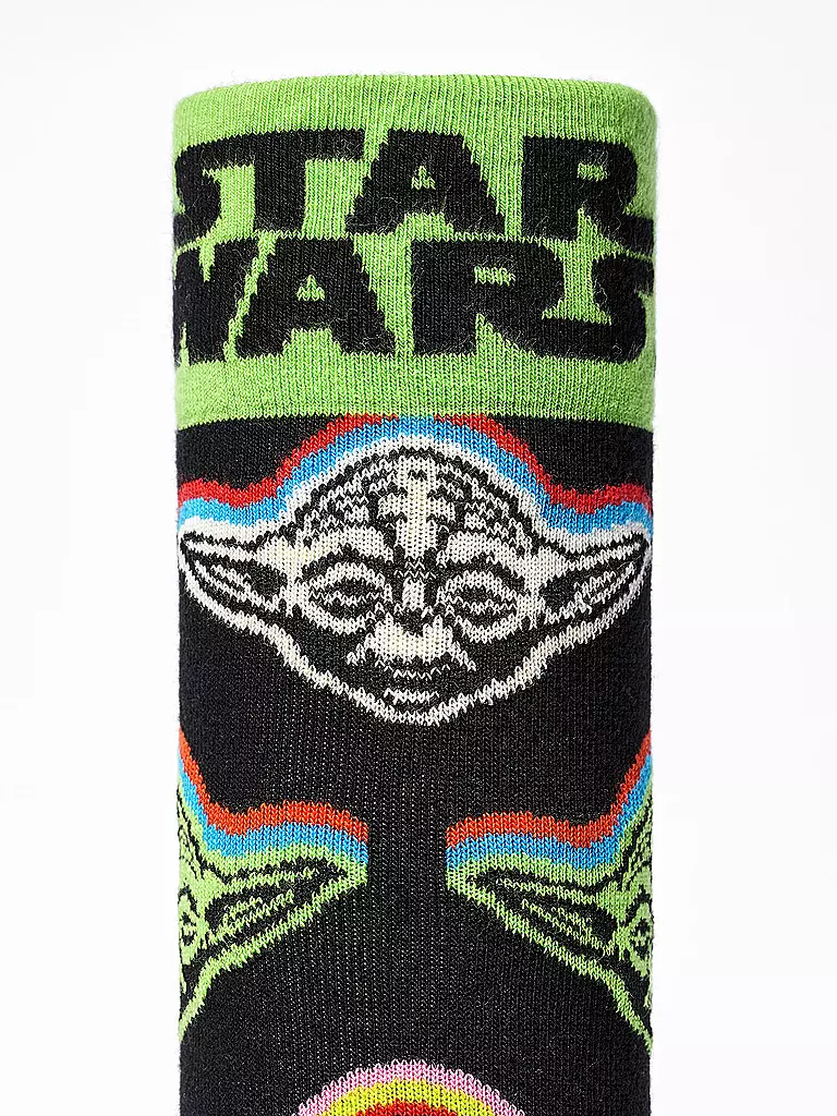 HAPPY SOCKS | Herren Socken 41-46 STAR WARS YODA black | schwarz