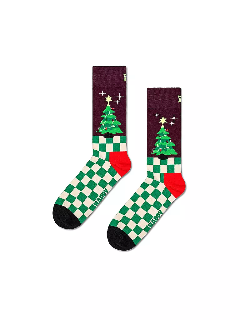HAPPY SOCKS | Herren Socken CHRISTMAS TREE 41-46 dark red | dunkelrot