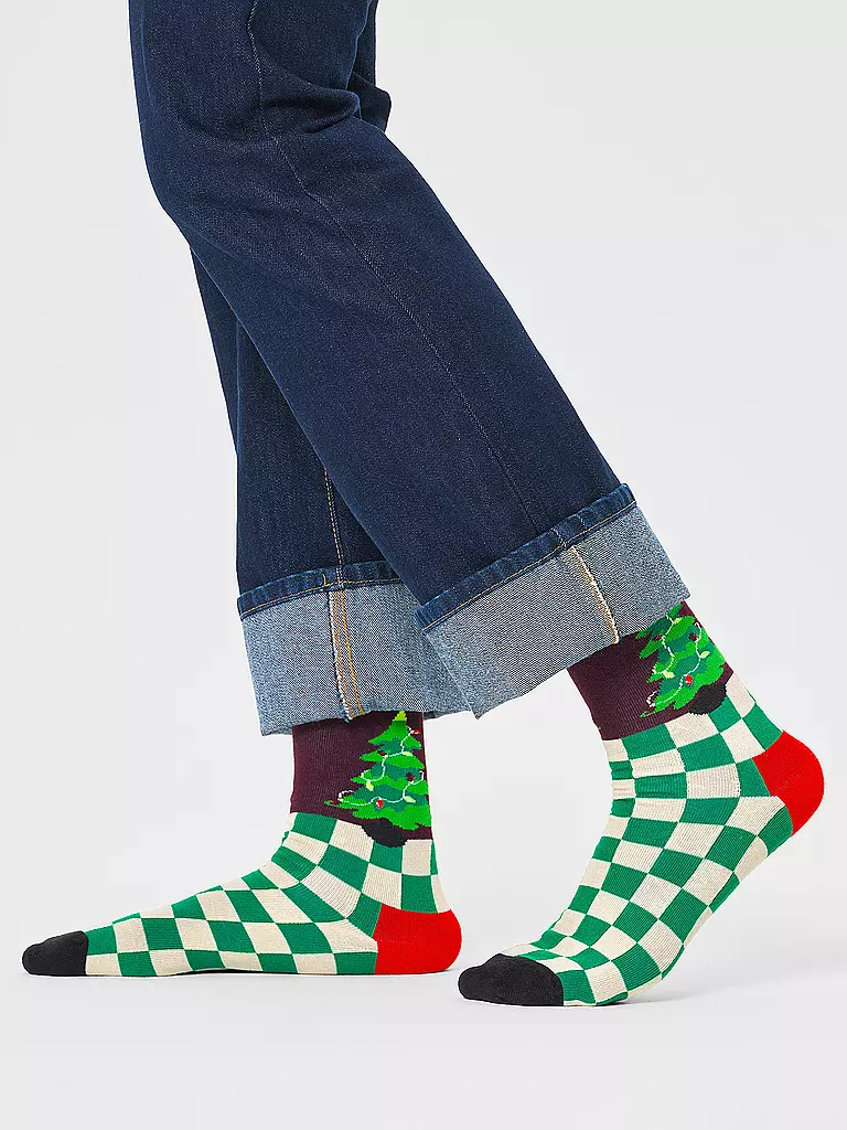HAPPY SOCKS | Herren Socken CHRISTMAS TREE 41-46 dark red | dunkelrot