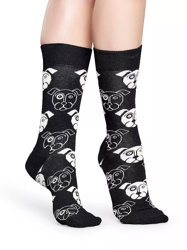 HAPPY SOCKS | Herren Socken DOG 41-46 black/white | schwarz