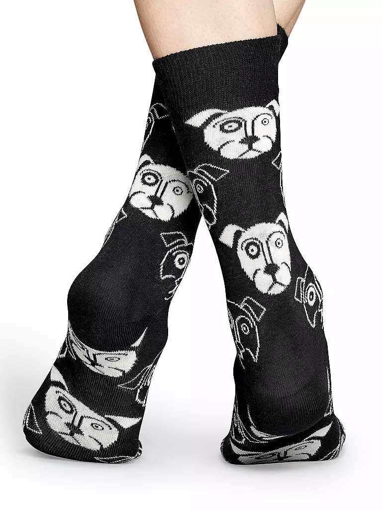 HAPPY SOCKS | Herren Socken DOG 41-46 black/white | schwarz