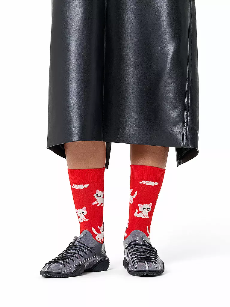 HAPPY SOCKS | Herren Socken KITTEN 41-46 red | rot