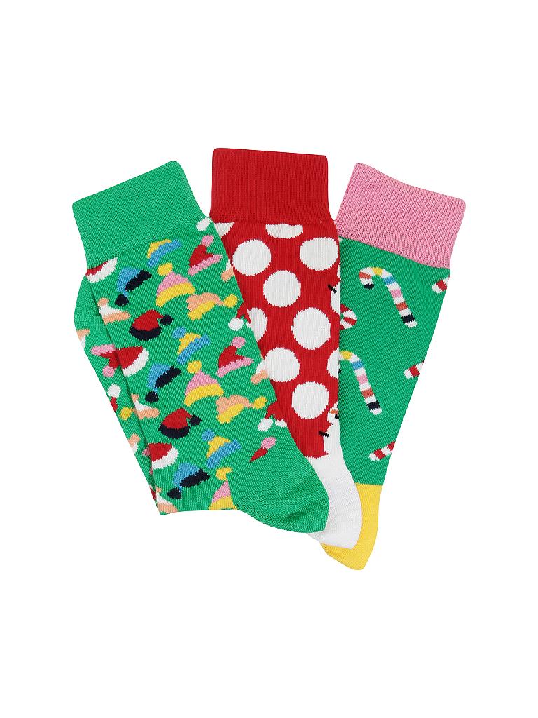 HAPPY SOCKS | Herren-Socken Geschenkbox 3-er "Holiday Tree" 41-46 | bunt