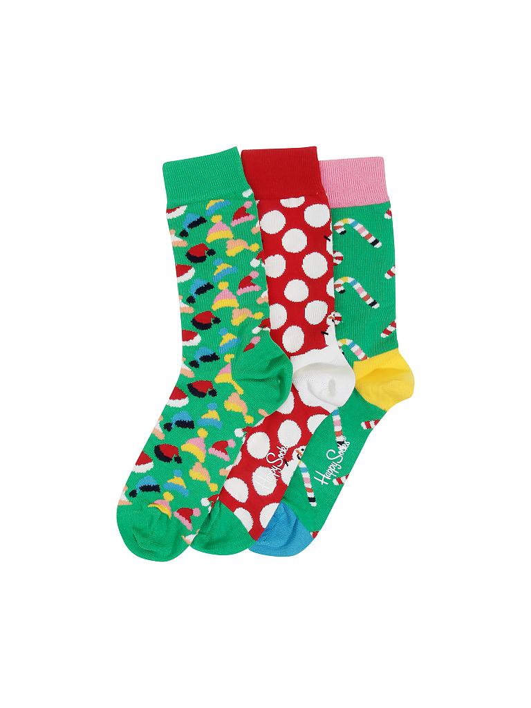 HAPPY SOCKS | Herren-Socken Geschenkbox 3-er "Holiday Tree" 41-46 | bunt