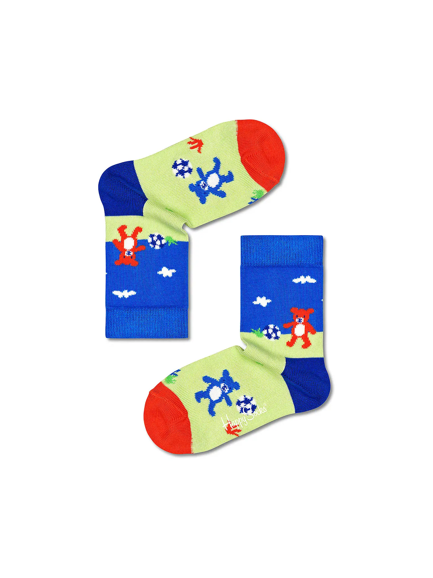 HAPPY SOCKS | Jungen Socken FOOTBALL TEDDIES light green | hellgrün