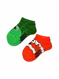 HAPPY SOCKS | Kinder Sneaker Socken TURTLE 2er Pkg green | grün