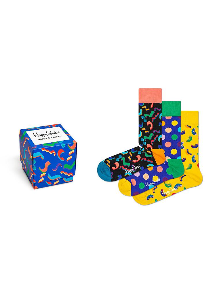 HAPPY SOCKS | Socken-Geschenkbox 3-er "Happy Birthday" 41-46 | 