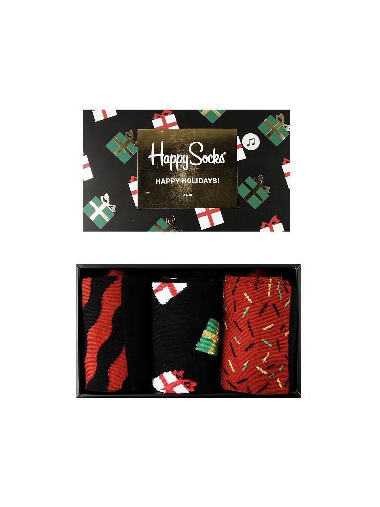 HAPPY SOCKS | Socken-Geschenkbox 3-er Pkg. "Singing Christmas" mit Musik | 
