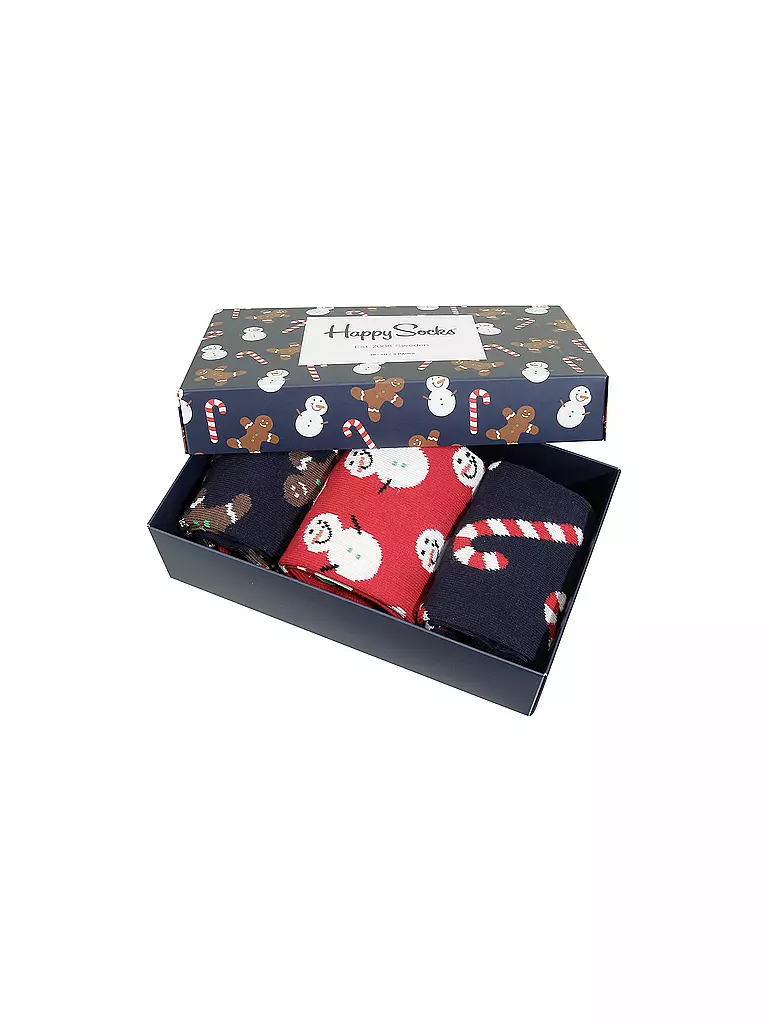 HAPPY SOCKS | Weihnachtssocken Geschenkbox 3er Pkg bunt | bunt