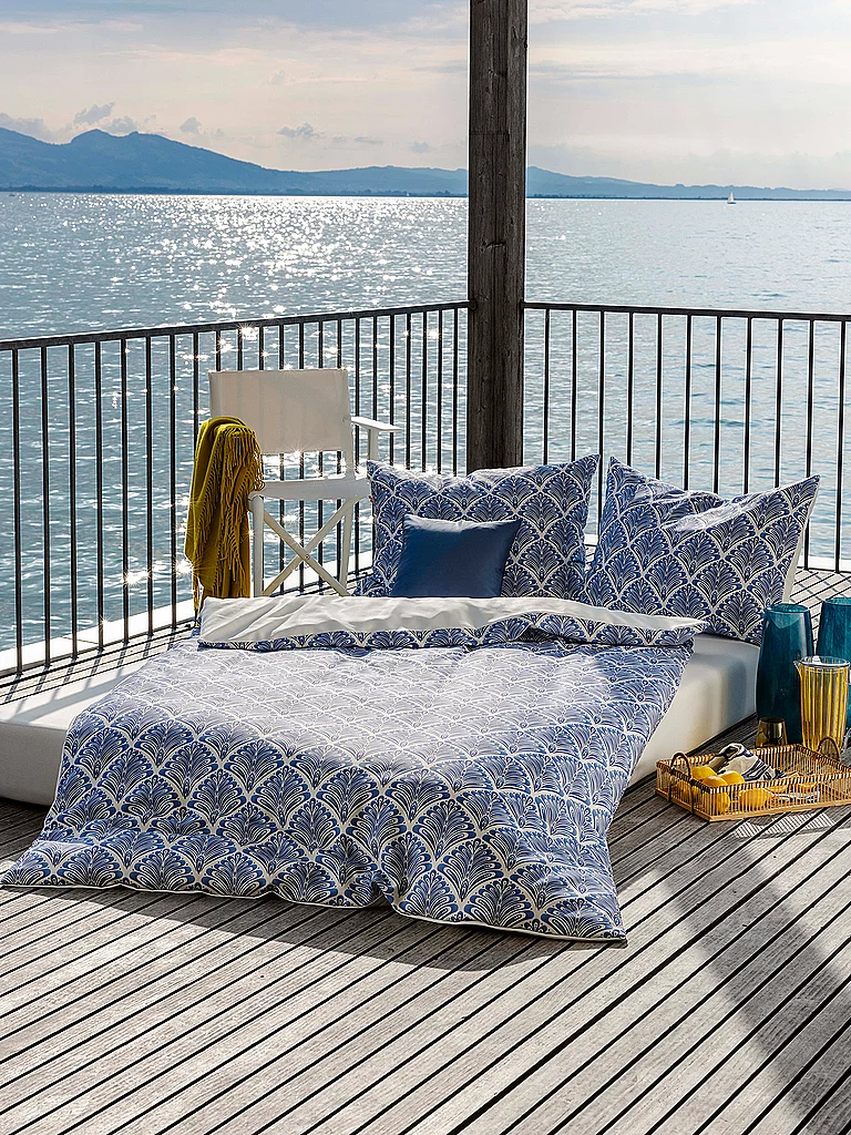 HEFEL Linge de lit Tencel Nice 70x90cm / 140x200cm Ivoire bleu