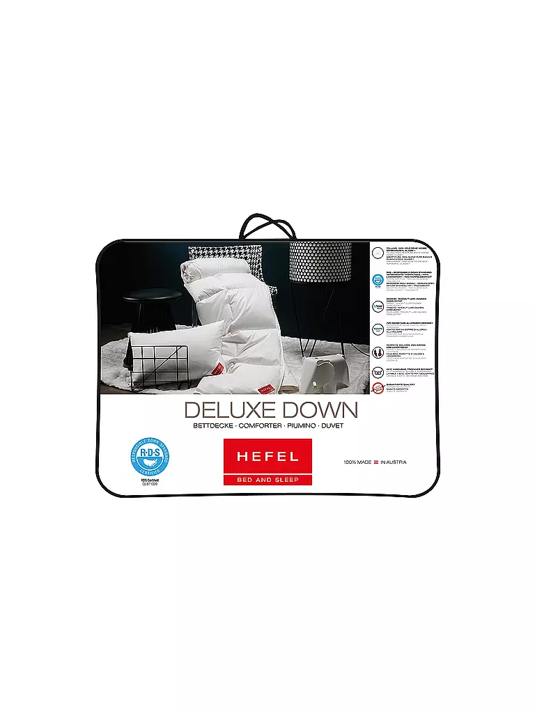 HEFEL | Ganzjahresdecke "DeLuxe Down" 140x200cm (380g) | weiss