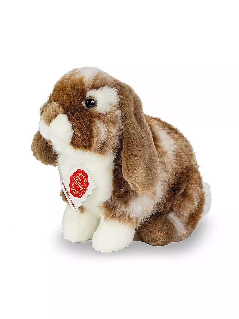 HERMANN TEDDY | Plüschtier - Hase sitzend dunkelbraun/weiss 20cm | braun