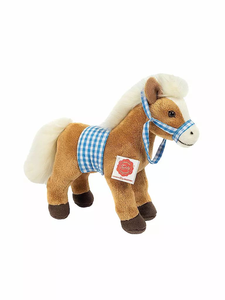 HERMANN TEDDY | Plüschtier - Pferd stehend mit Sattel 23cm | beige
