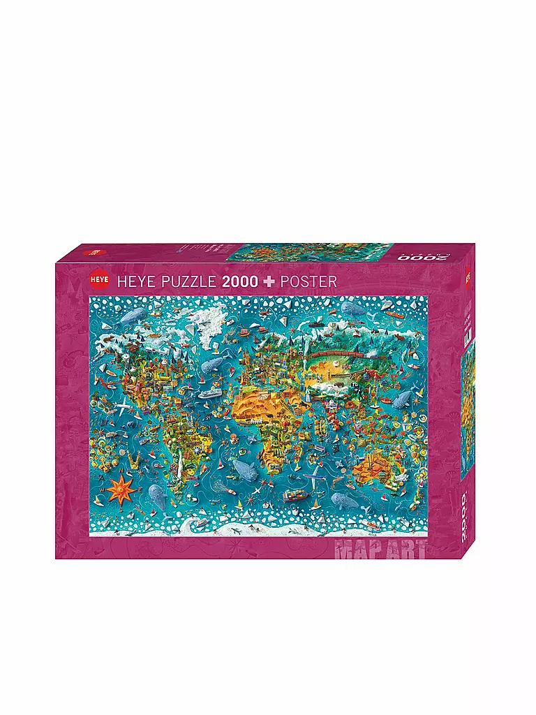 HEYE | Puzzle - Miniature World Map Art 1000 Teile | keine Farbe