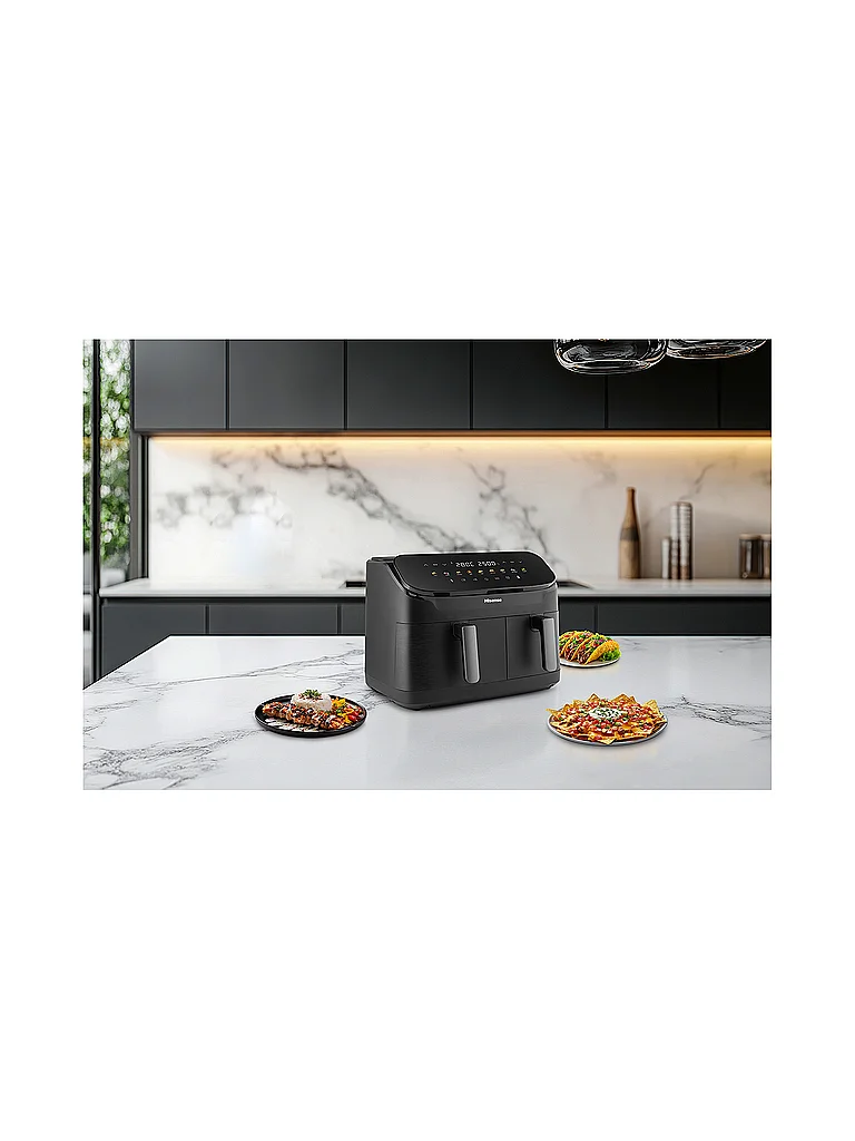HISENSE Freidora de aire caliente DOUBLE-HEATER/ 11l negro