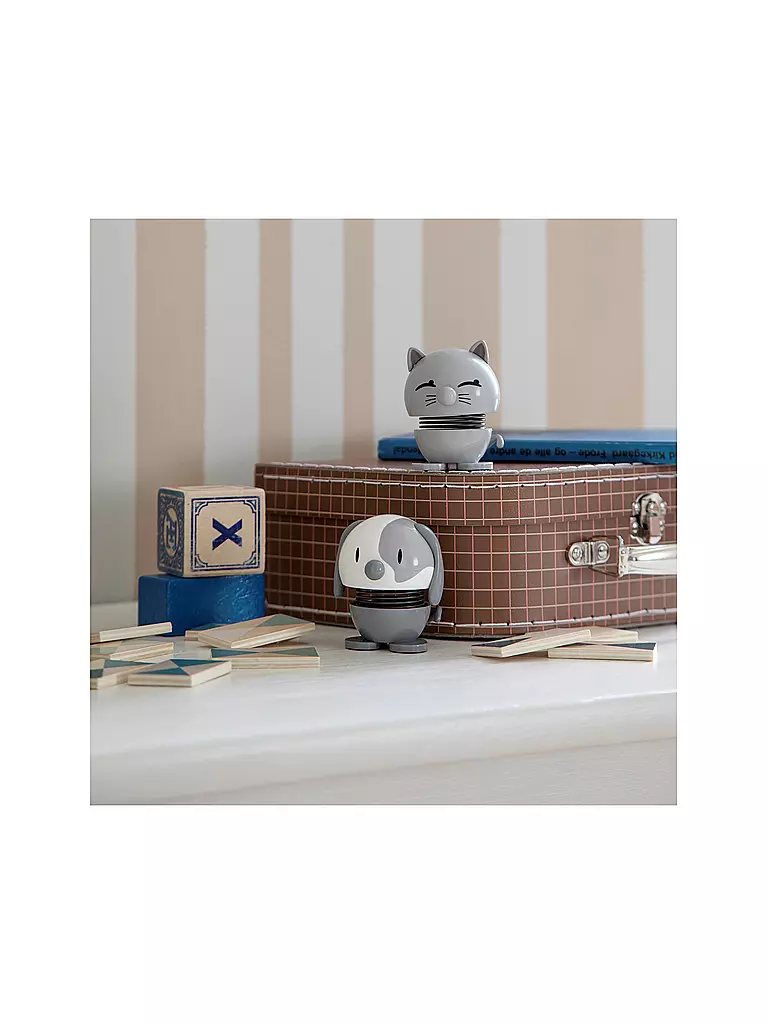 HOPTIMIST | Dekofigur Cat 7,3cm Light Grey | hellgrau