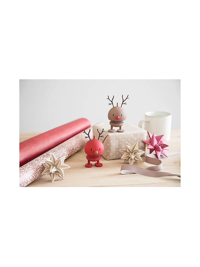 HOPTIMIST | Dekofigur Soft Reindeer Bumble 9,5cm Berry | 