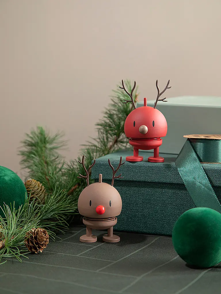 HOPTIMIST | Dekofigur Soft Reindeer Bumble 9,5cm Chocolate | camel