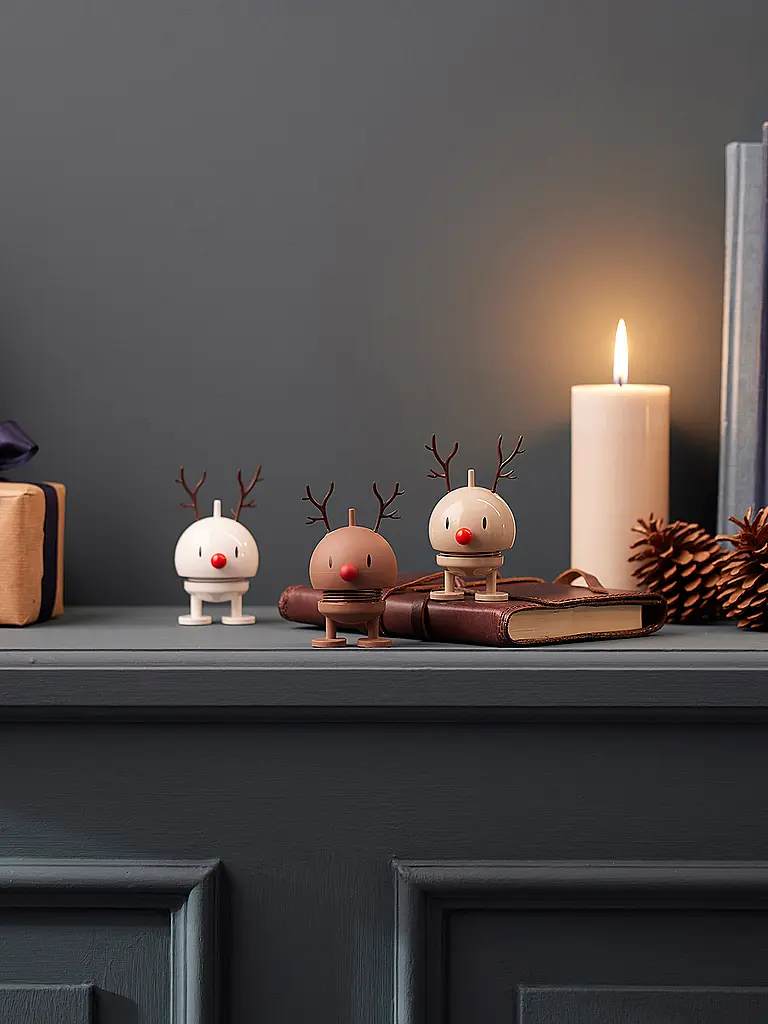 HOPTIMIST | Dekofigur Soft Reindeer Bumble 9,5cm Chocolate | camel
