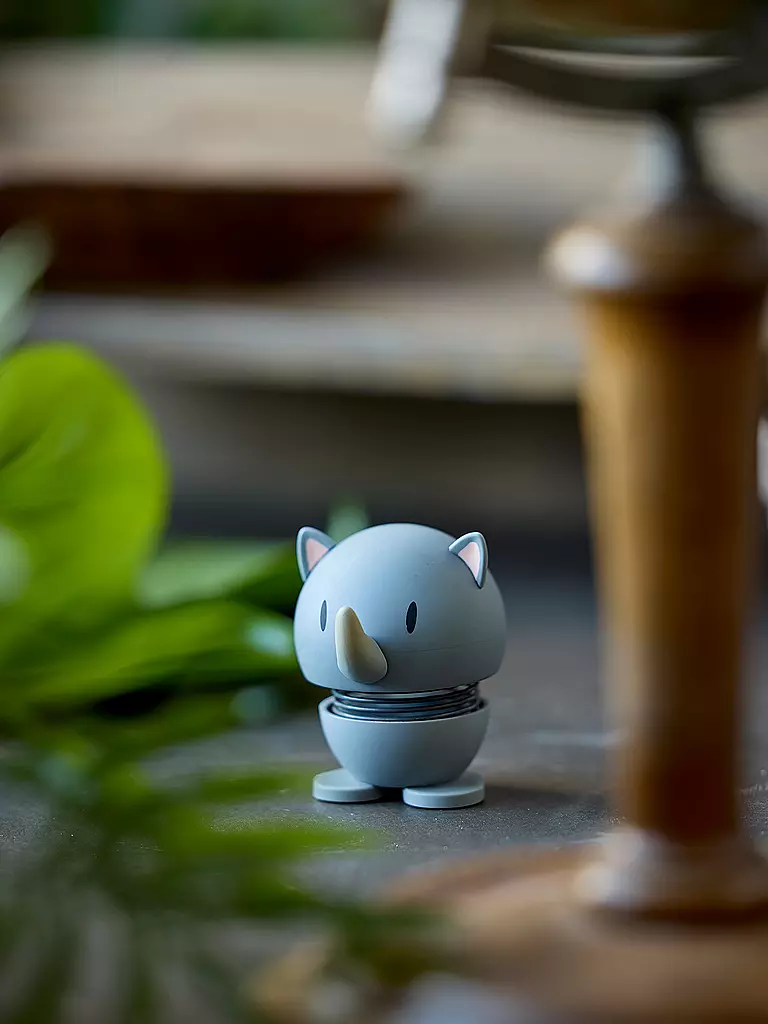HOPTIMIST | Dekofigur Soft Rhino 7,6cm Grey  | grau