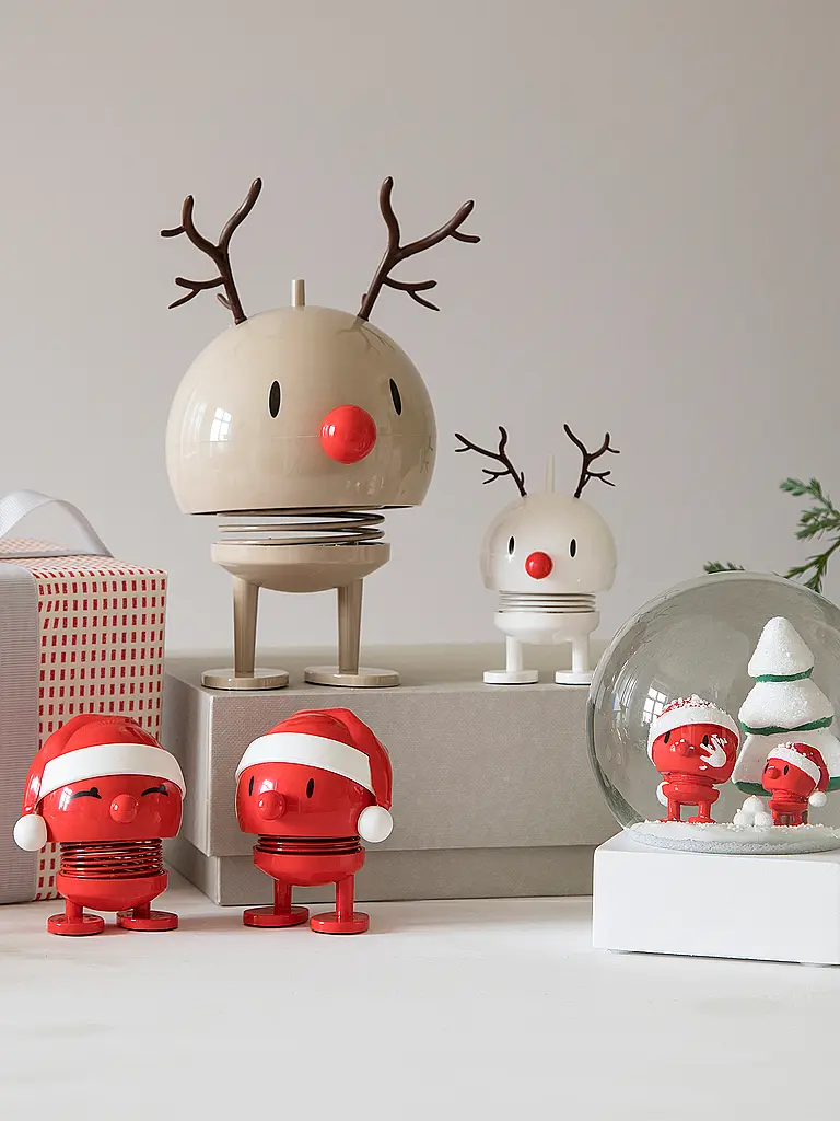 HOPTIMIST | Dekofigur Weihnachts Classic Bumble 9,5cm White Reideer  | Weiss