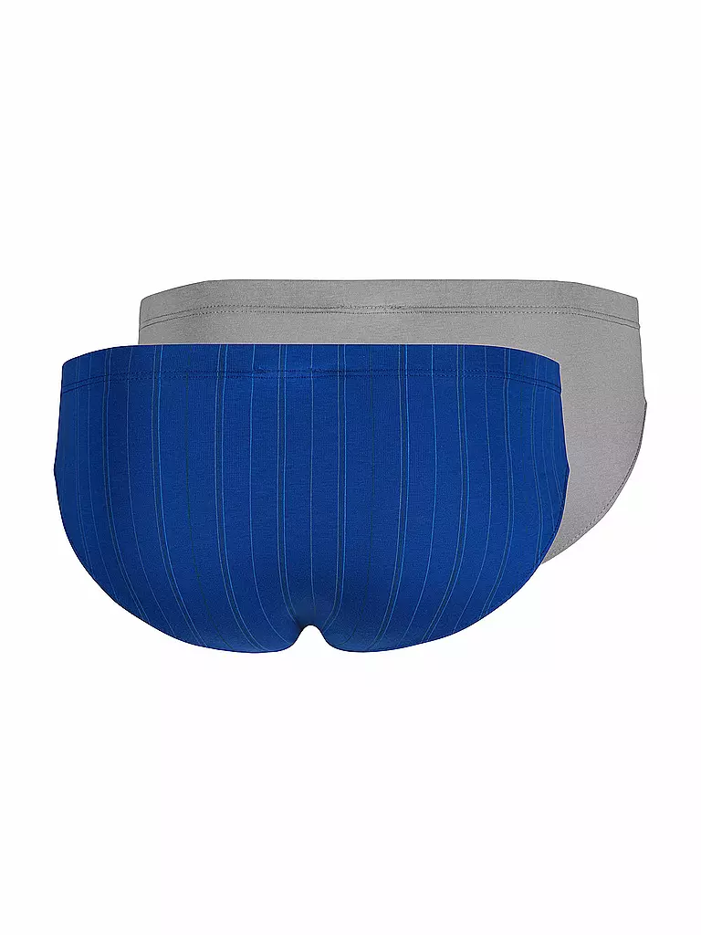 HUBER | Brasil Slip 2er Pkg. digital blue grey stripe select  | blau