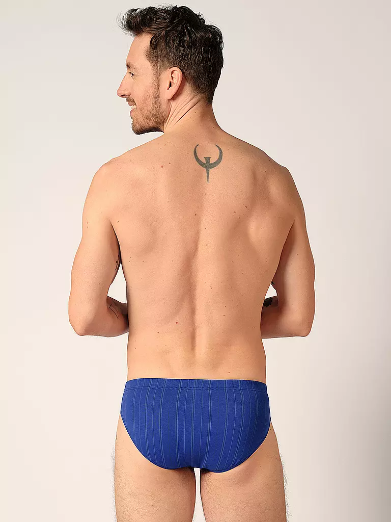 HUBER | Brasil Slip 2er Pkg. digital blue grey stripe select  | blau