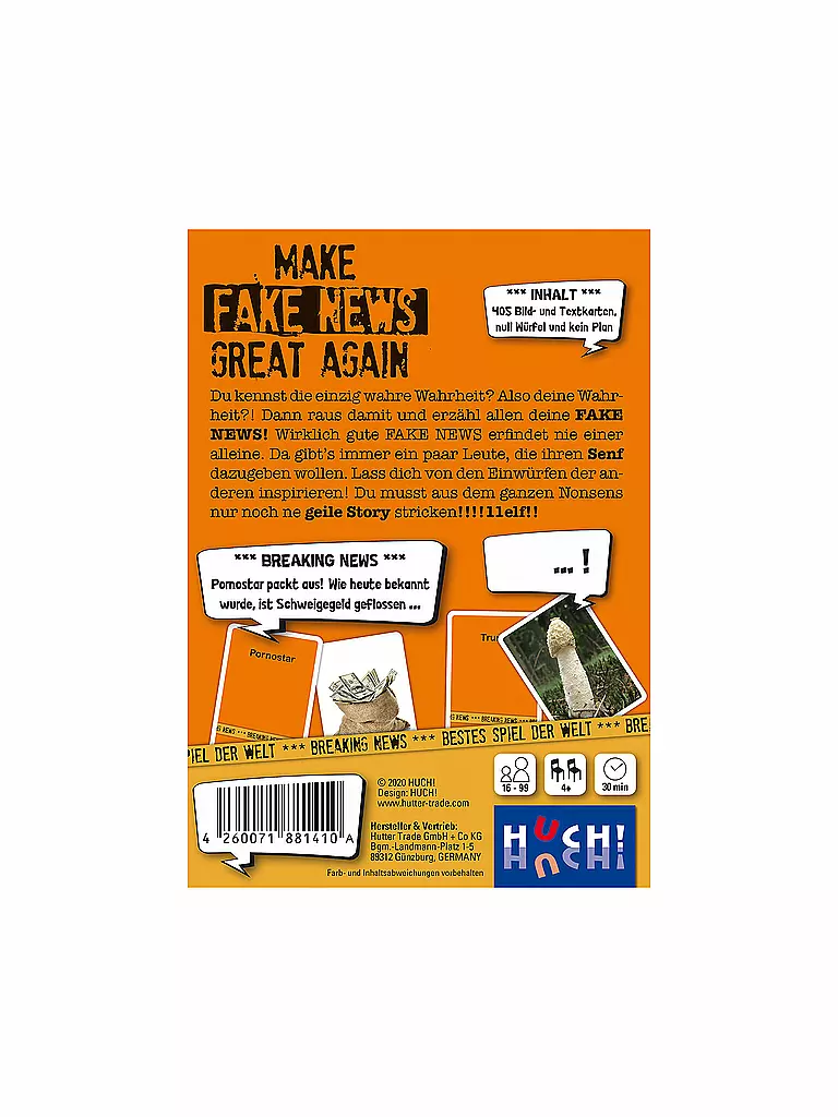 HUCH | Make Fake News Great Again | keine Farbe