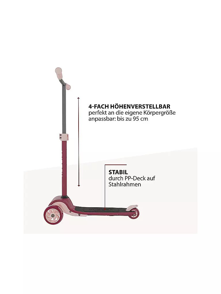 HUDORA | Tri-Scooter bordeaux | dunkelrot